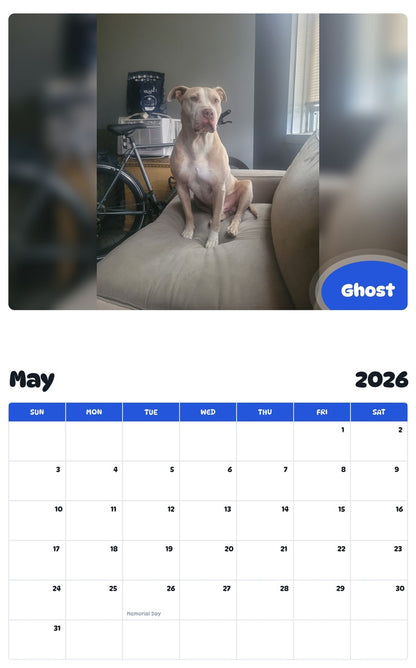 2026 - 2027 Ghost - Pawidols Pet Calendar