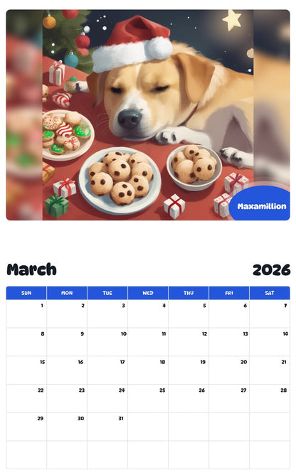 November 2025 - October 2026 Maxamillion - Pawidols Pet Calendar