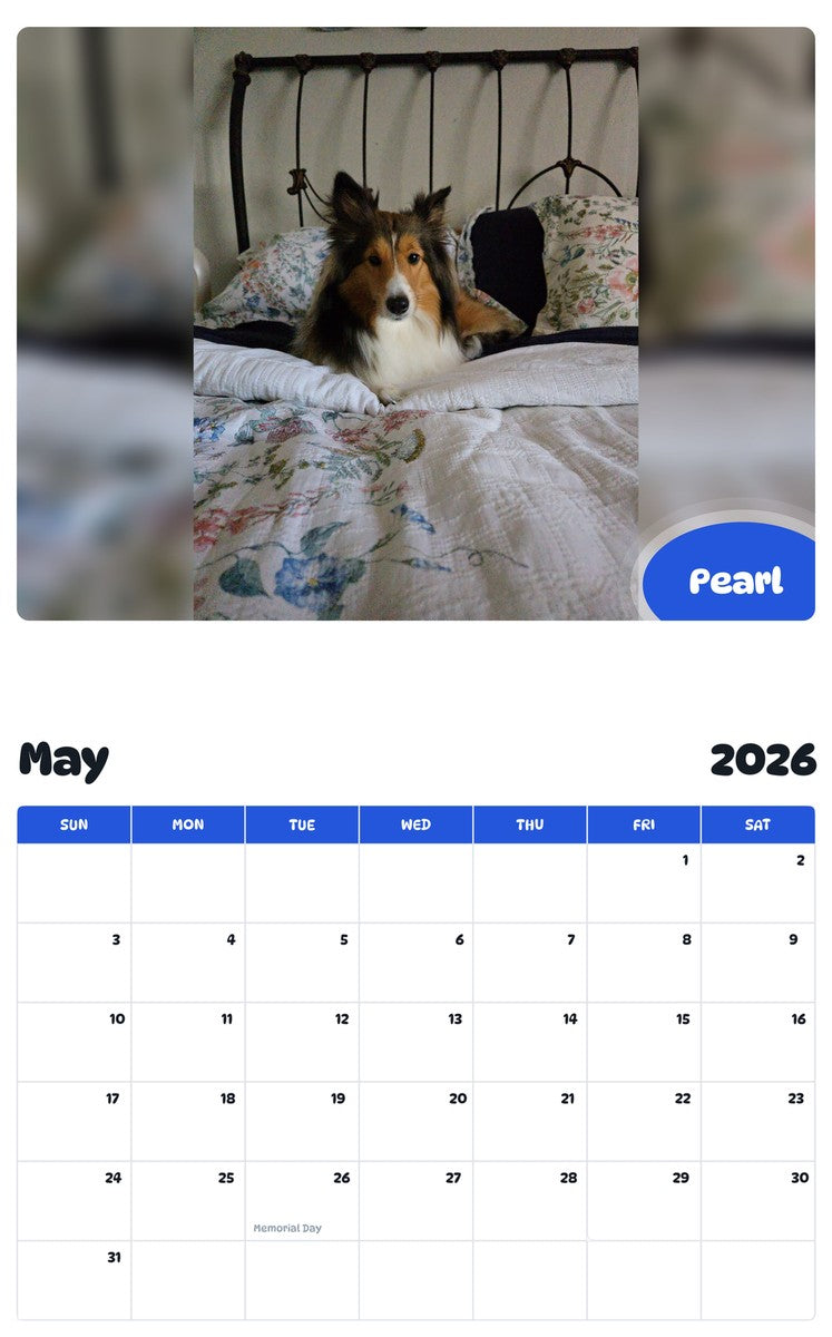 2026 - 2027 Pearl - Pawidols Pet Calendar