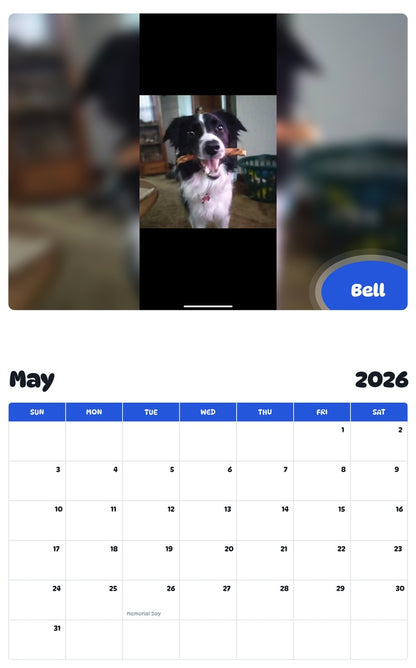 2026 - 2027 Bell - Pawidols Pet Calendar