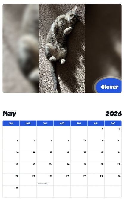 2026 - 2027 Clover - Pawidols Pet Calendar