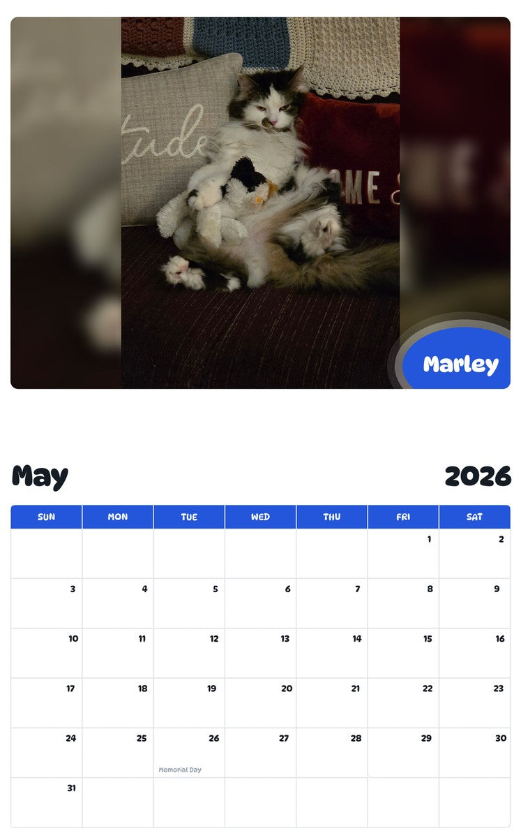 2026 - 2027 Marley - Pawidols Pet Calendar