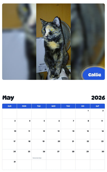 2026 - 2027 Callie - Pawidols Pet Calendar