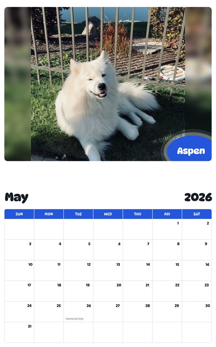 2026 - 2027 Aspen - Pawidols Pet Calendar