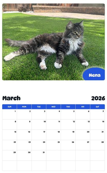 November 2025 - October 2026 Nena - Pawidols Pet Calendar