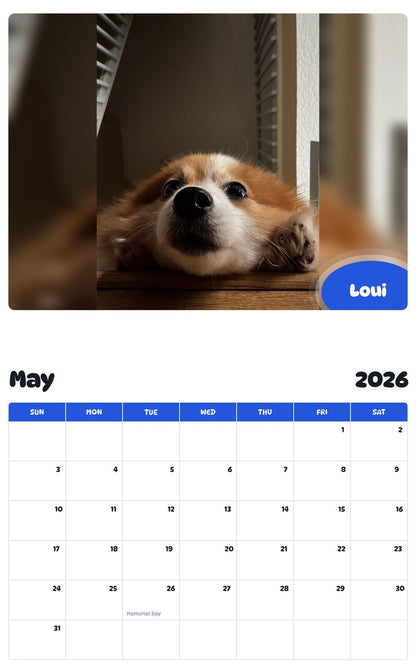 2026 - 2027 Loui - Pawidols Pet Calendar