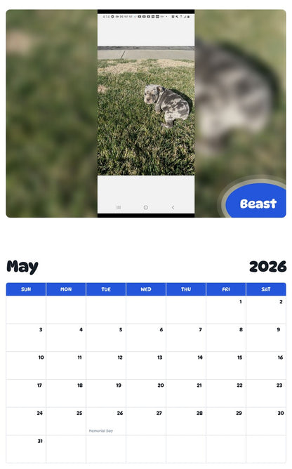 2026 - 2027 Beast - Pawidols Pet Calendar