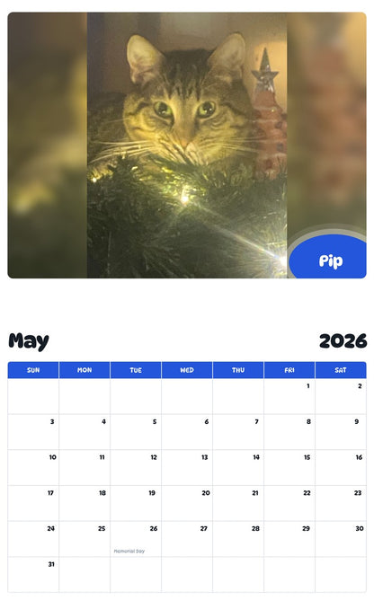 2026 - 2027 Pip - Pawidols Pet Calendar