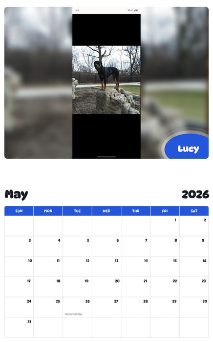 2026 - 2027 Lucy - Pawidols Pet Calendar