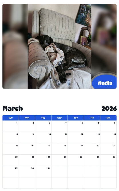 November 2025 - October 2026 Nadia - Pawidols Pet Calendar