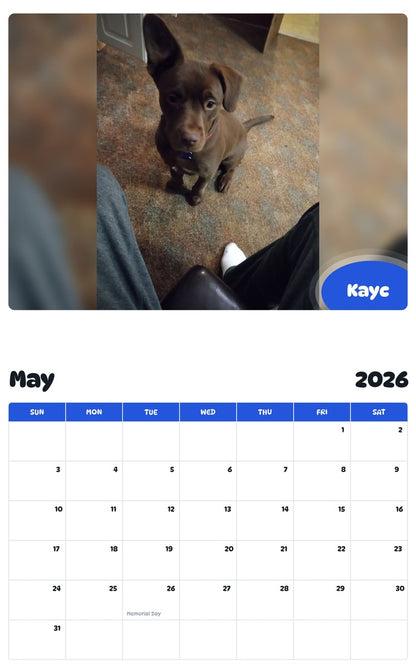 2026 - 2027 Kayc - Pawidols Pet Calendar
