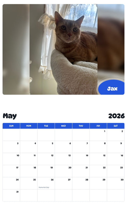 2026 - 2027 Jax - Pawidols Pet Calendar