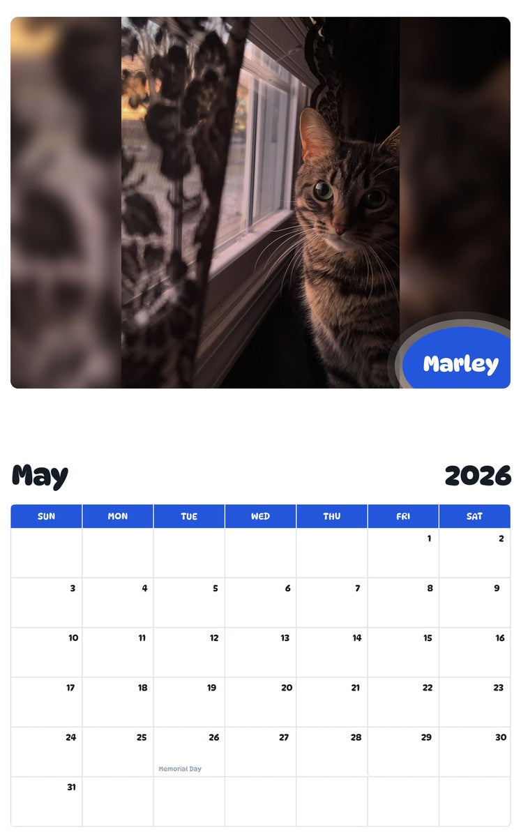 2026 - 2027 Marley - Pawidols Pet Calendar