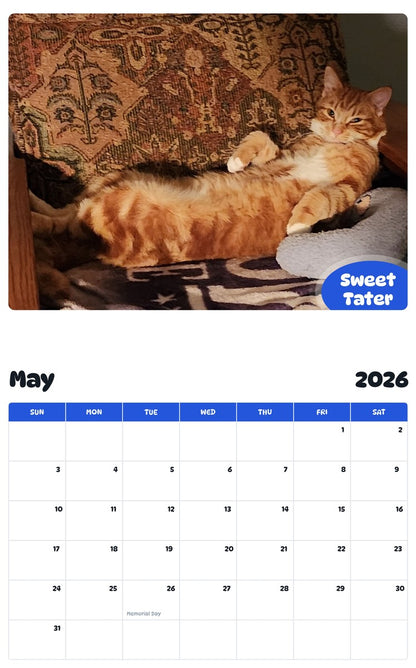 2026 - 2027 Sweet Tater - Pawidols Pet Calendar