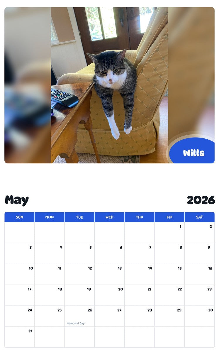 2026 - 2027 Wills - Pawidols Pet Calendar