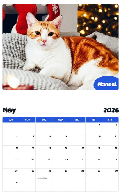 2026 - 2027 Flannel - Pawidols Pet Calendar