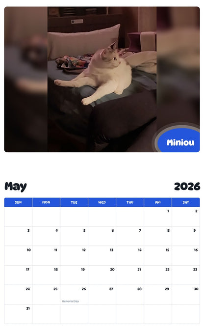 2026 - 2027 Miniou - Pawidols Pet Calendar