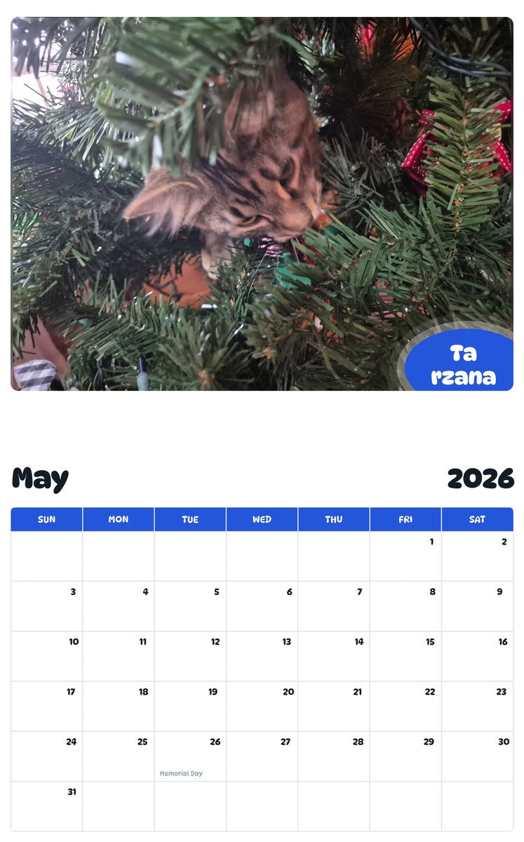 2026 - 2027 Ta rzana - Pawidols Pet Calendar