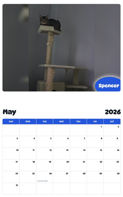 2026 - 2027 Spencer - Pawidols Pet Calendar