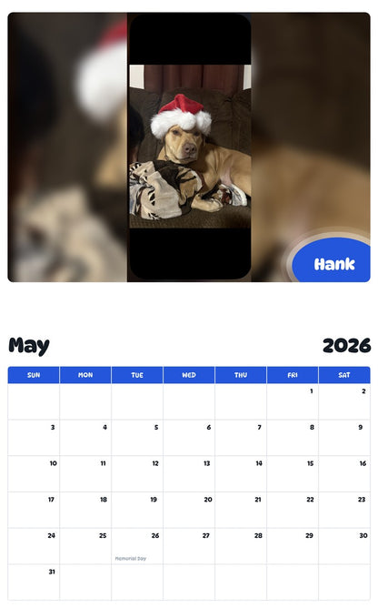 2026 - 2027 Hank - Pawidols Pet Calendar