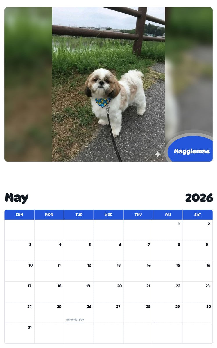 2026 - 2027 Maggiemae - Pawidols Pet Calendar