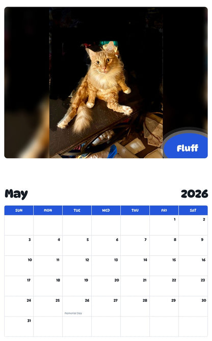 2026 - 2027 Fluff - Pawidols Pet Calendar