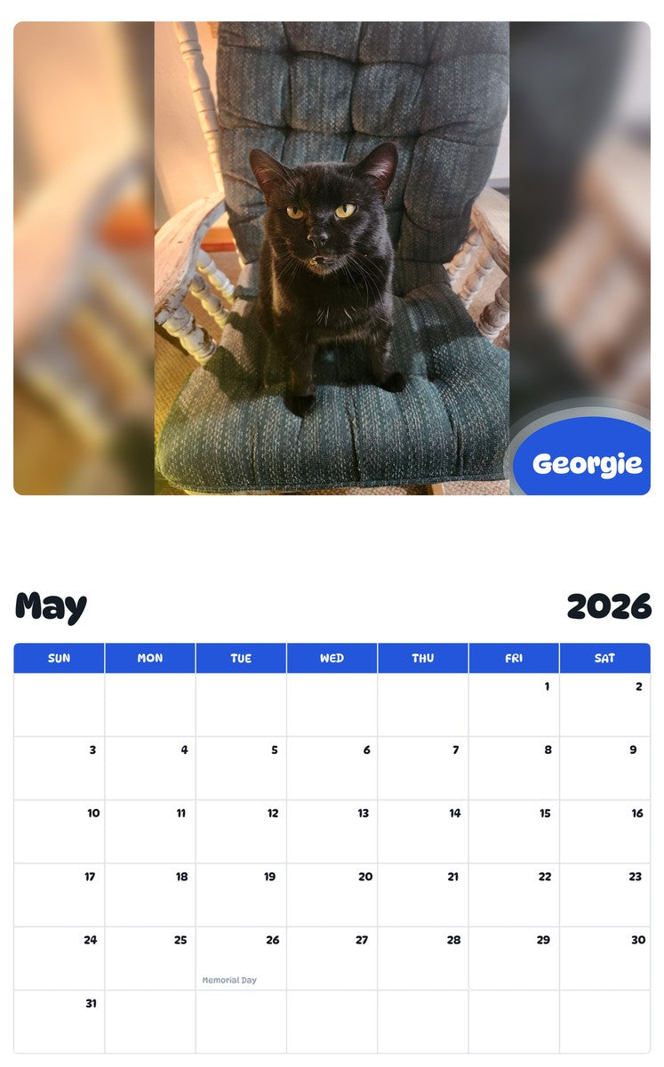 2026 - 2027 Georgie - Pawidols Pet Calendar