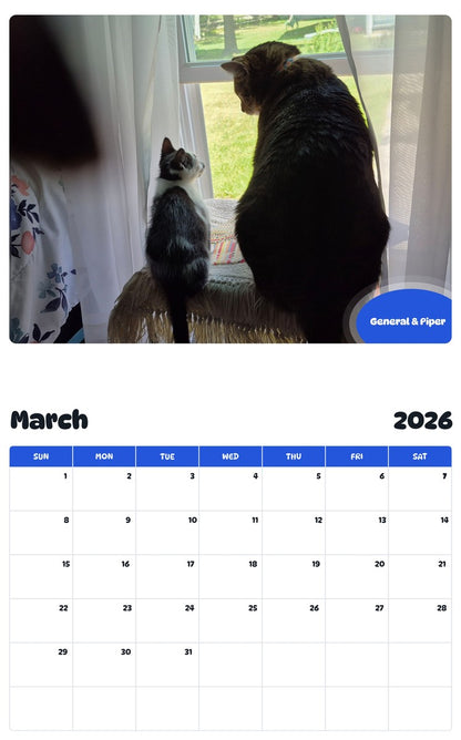 November 2025 - October 2026 General & Piper - Pawidols Pet Calendar