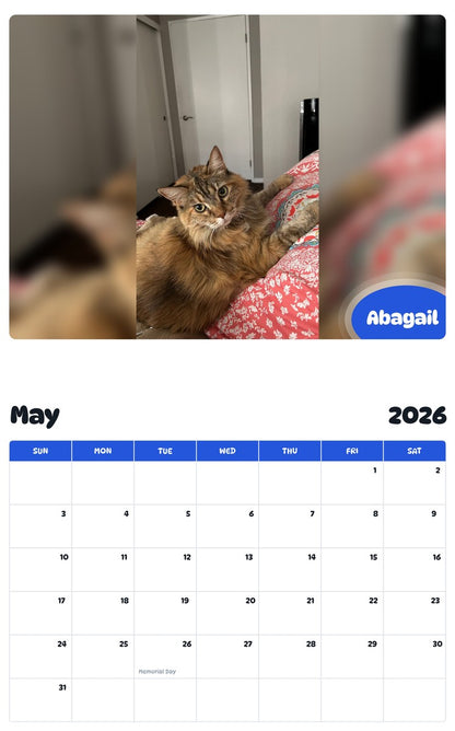 2026 - 2027 Abagail - Pawidols Pet Calendar