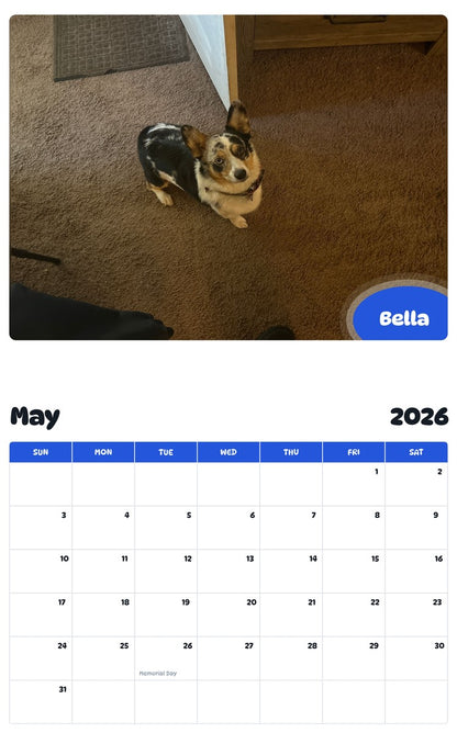 2026 - 2027 Bella - Pawidols Pet Calendar