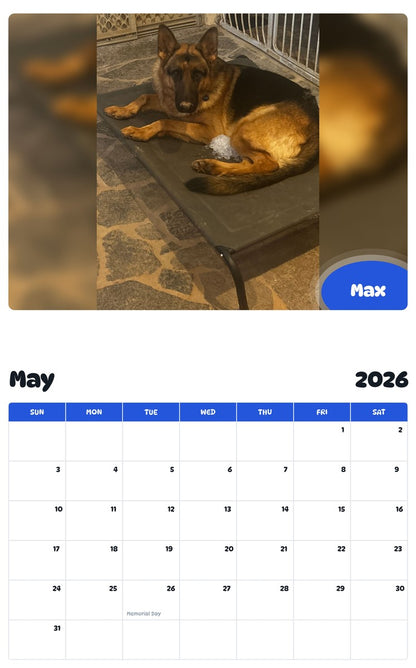 2026 - 2027 Max - Pawidols Pet Calendar