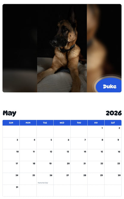 2026 - 2027 Duke - Pawidols Pet Calendar