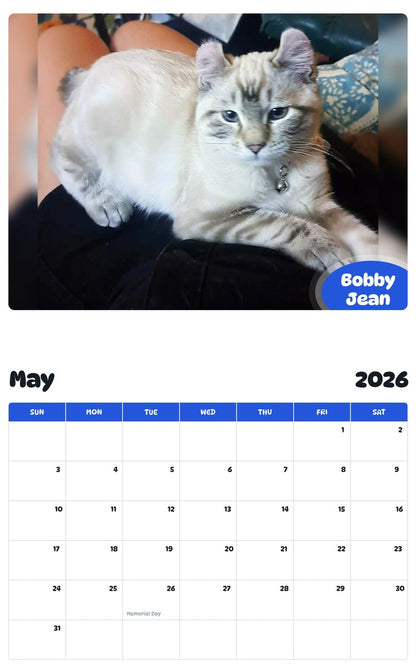 2026 - 2027 Bobby Jean - Pawidols Pet Calendar