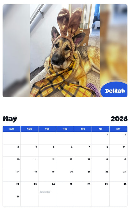 2026 - 2027 Delilah - Pawidols Pet Calendar