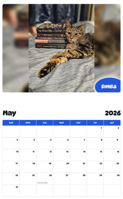 2026 - 2027 SIMBA - Pawidols Pet Calendar