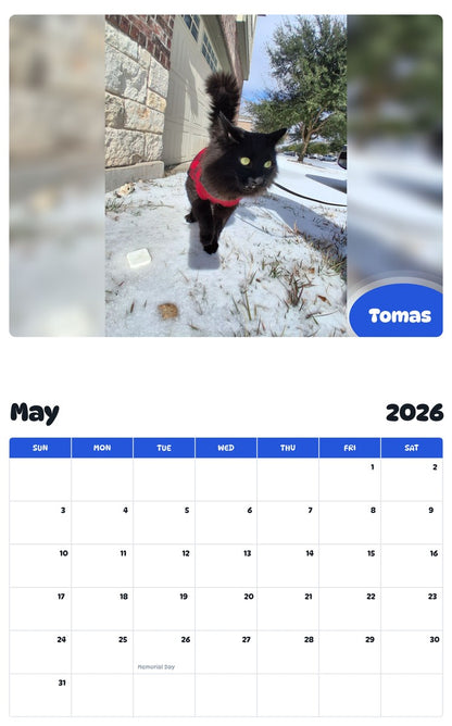2026 - 2027 Tomas - Pawidols Pet Calendar