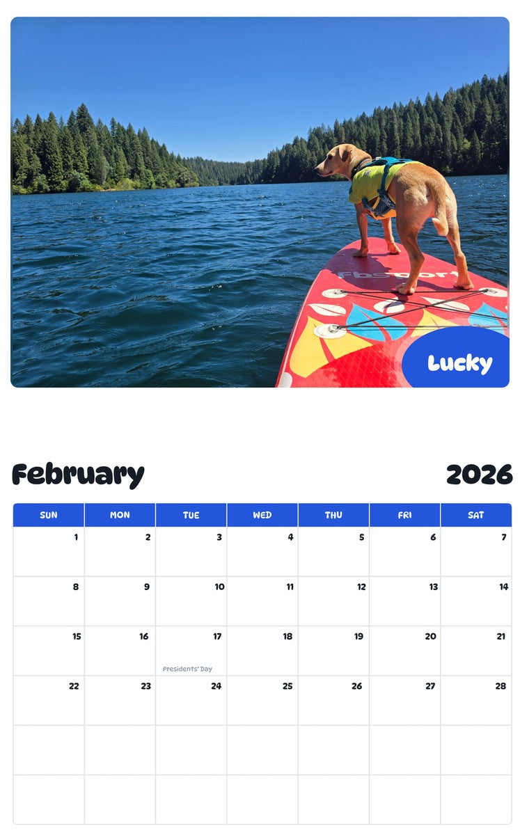 October 2025 - September 2026 Lucky - Pawidols Pet Calendar