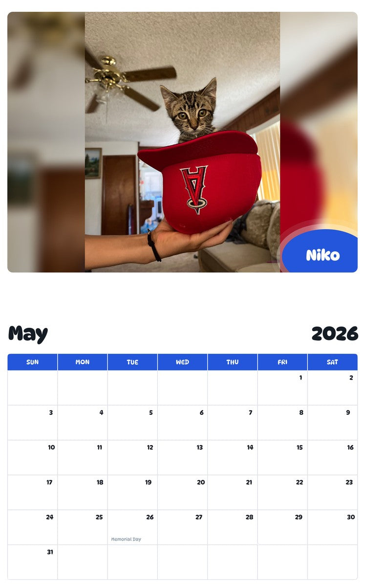 2026 - 2027 Niko - Pawidols Pet Calendar
