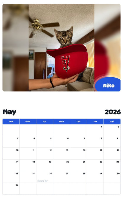 2026 - 2027 Niko - Pawidols Pet Calendar