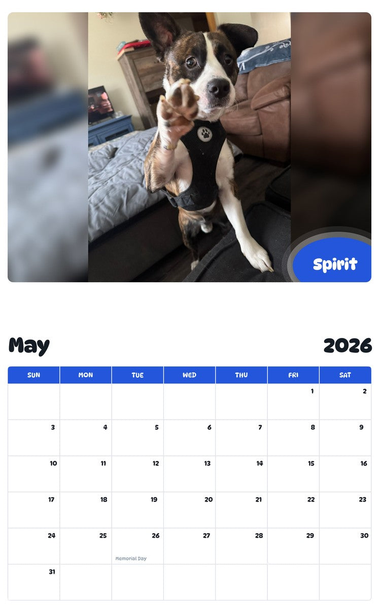 2026 - 2027 Spirit - Pawidols Pet Calendar