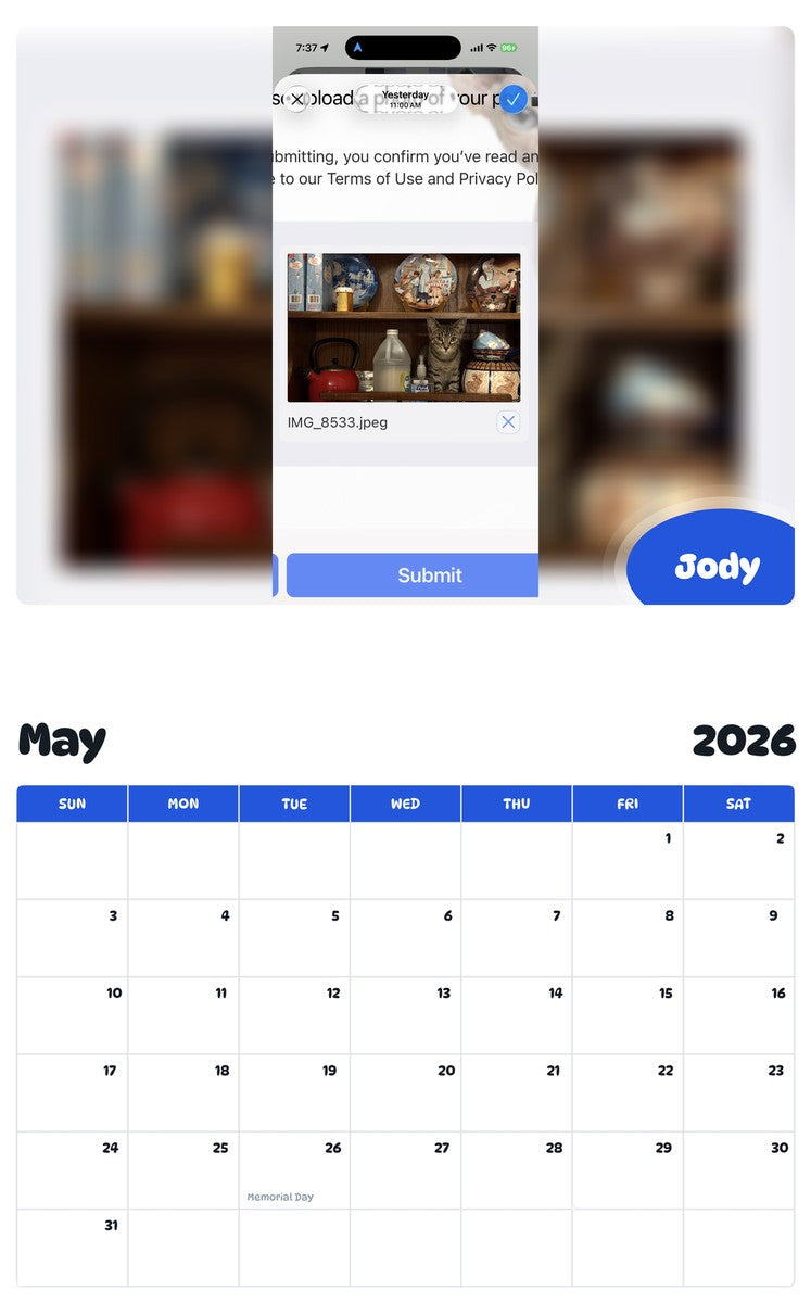 2026 - 2027 Jody - Pawidols Pet Calendar