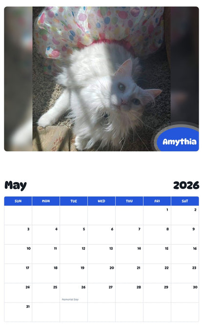 2026 - 2027 Amythia - Pawidols Pet Calendar