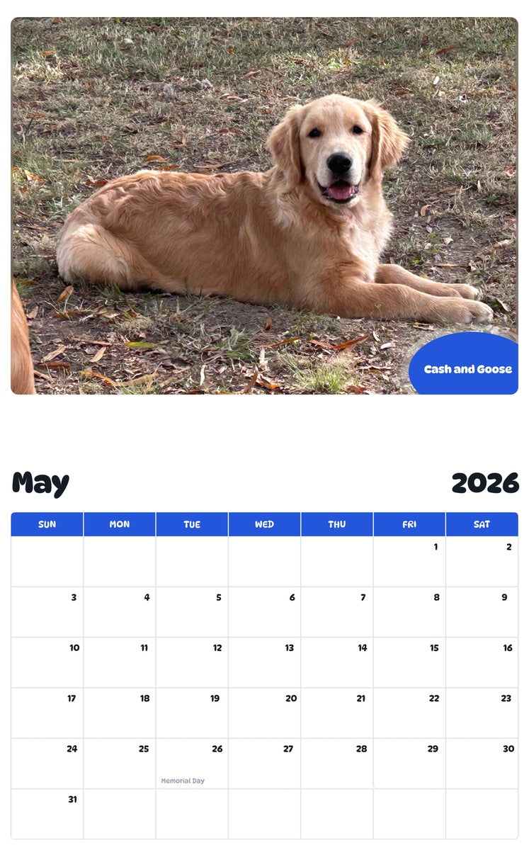 2026 - 2027 Cash and Goose - Pawidols Pet Calendar