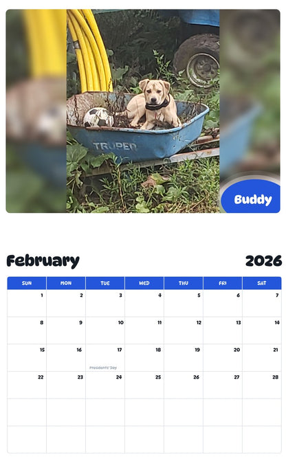 October 2025 - September 2026 Buddy - Pawidols Pet Calendar