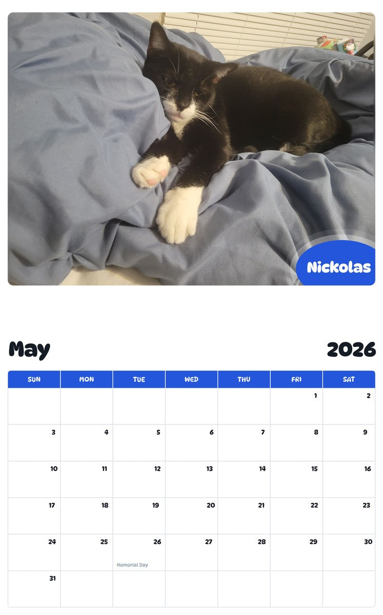 2026 - 2027 Nickolas - Pawidols Pet Calendar