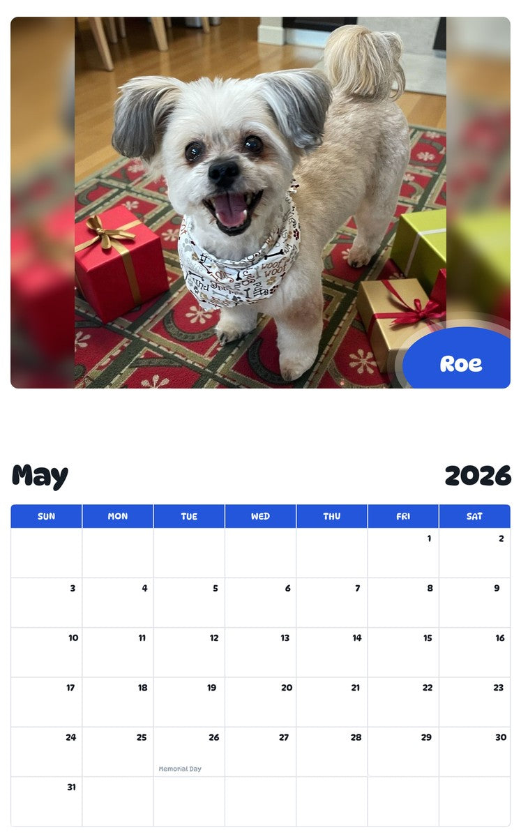 2026 - 2027 Roe - Pawidols Pet Calendar