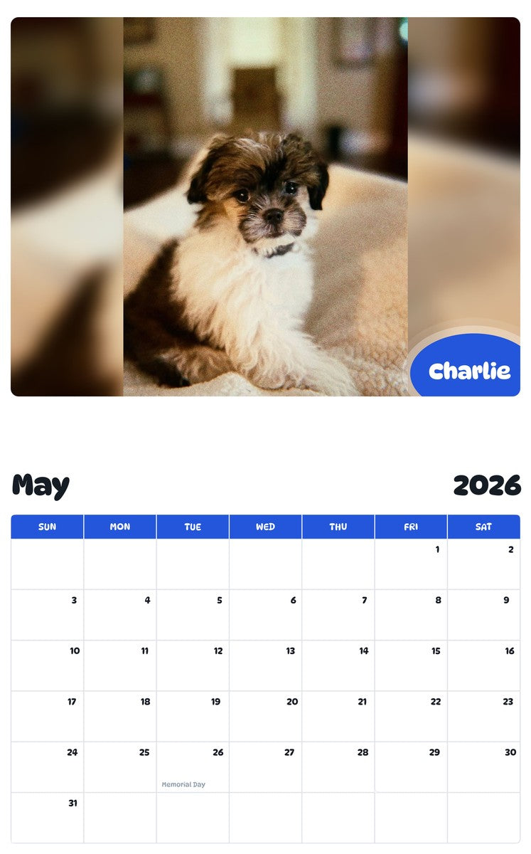 2026 - 2027 Charlie - Pawidols Pet Calendar
