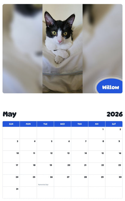 2026 - 2027 Willow - Pawidols Pet Calendar
