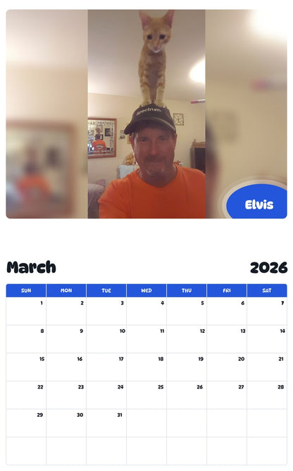 November 2025 - October 2026 Elvis - Pawidols Pet Calendar