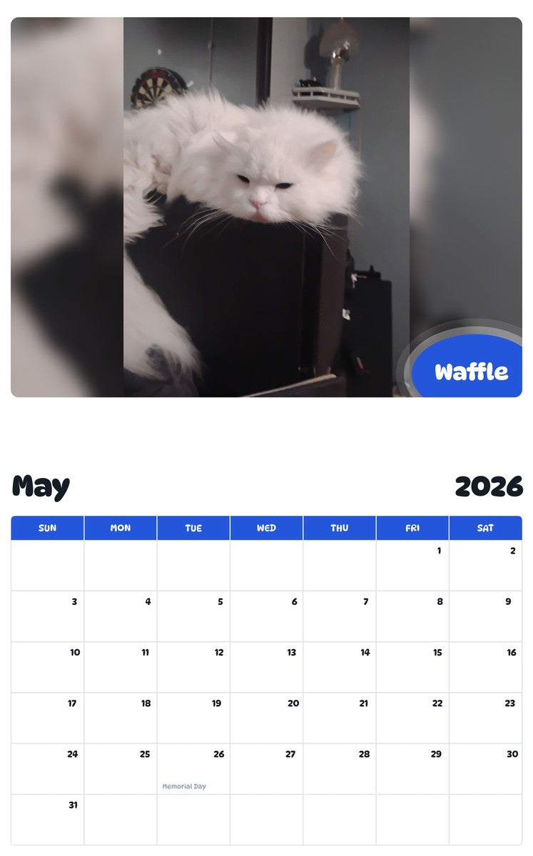 2026 - 2027 Waffle - Pawidols Pet Calendar